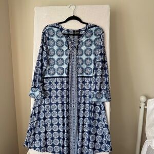 New Direction Dress Sz L Blue/Black